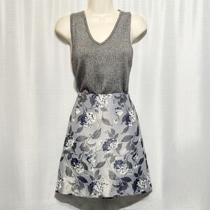 NWT Loft Silky Silvery Floral A-line Mini Skirt (8P)